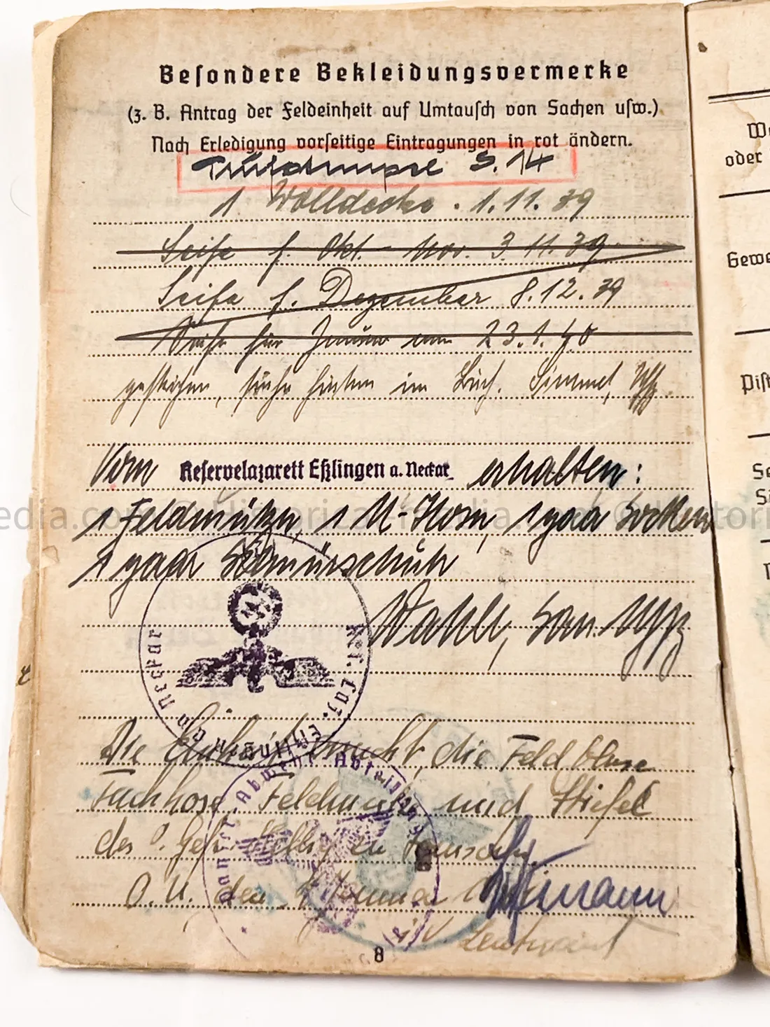 HEER SOLDBUCH - PANZER JÄGER ABTEILUNG 20 - 30. PANZER GRENADIER DIVISION - - SUDETENLAND, POLAND, FRANCE, RUSSIA, BATTLE OF BERLIN - NINE AWARDS!