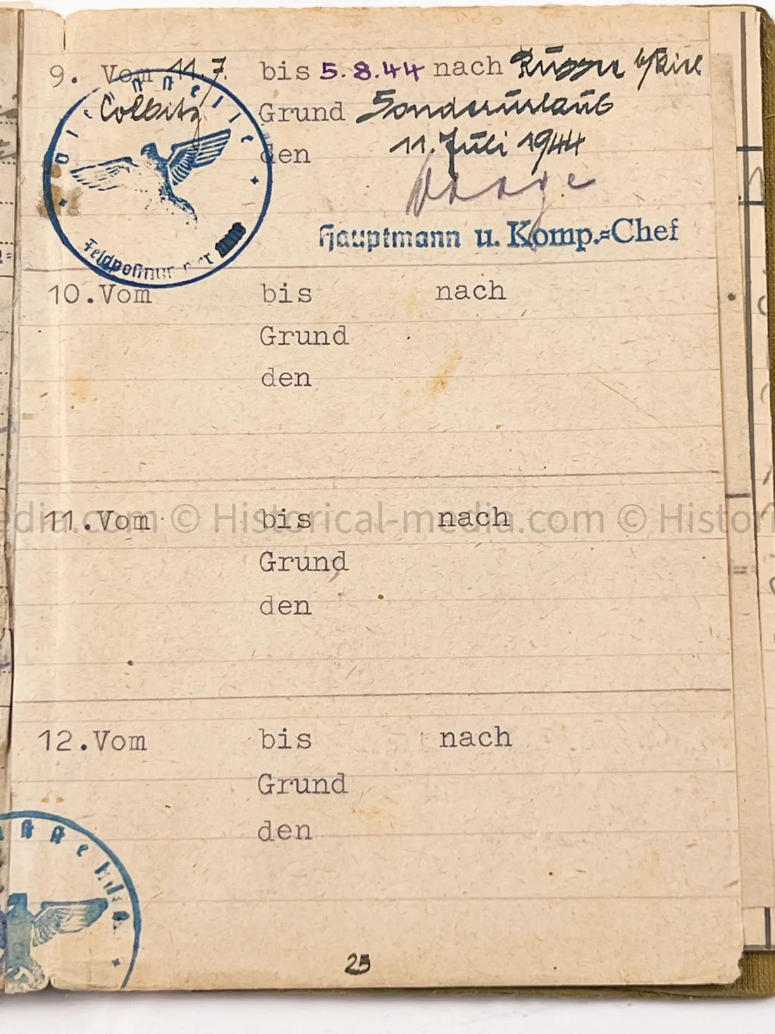 HEER SOLDBUCH - PANZER JÄGER ABTEILUNG 20 - 30. PANZER GRENADIER DIVISION - - SUDETENLAND, POLAND, FRANCE, RUSSIA, BATTLE OF BERLIN - NINE AWARDS!