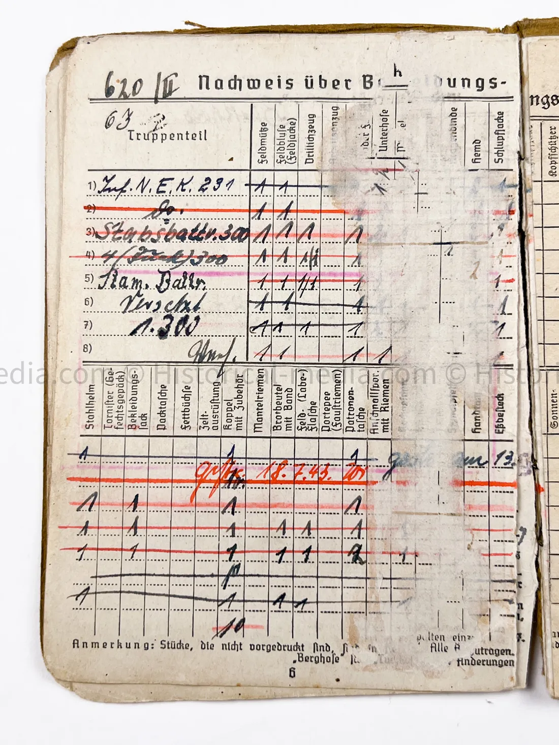 HEER SOLDBUCH - ARTILLERIE REGIMENT 67 - STURMGESCHÜTZ