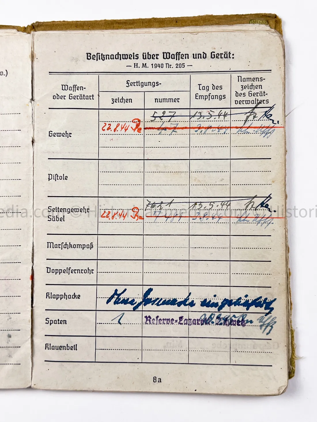 HEER SOLDBUCH - ARTILLERIE REGIMENT 67 - STURMGESCHÜTZ