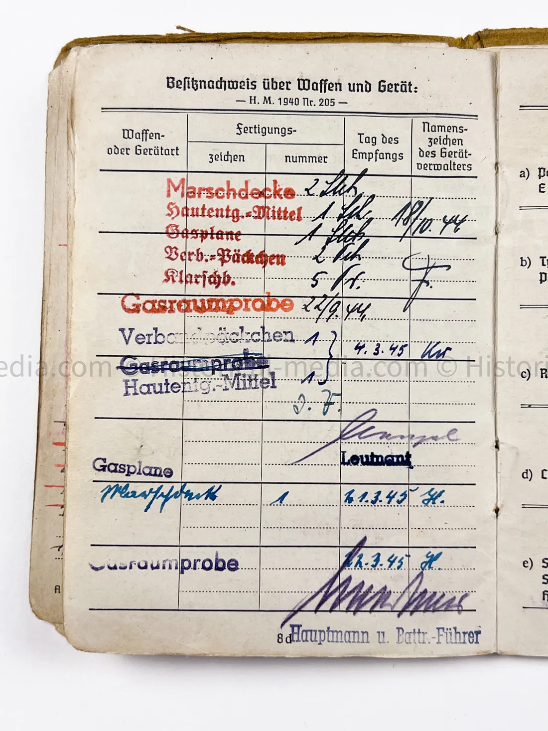 HEER SOLDBUCH - ARTILLERIE REGIMENT 67 - STURMGESCHÜTZ