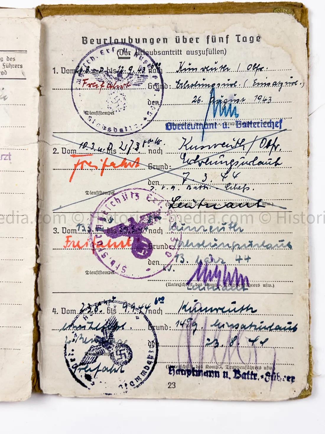 HEER SOLDBUCH - ARTILLERIE REGIMENT 67 - STURMGESCHÜTZ