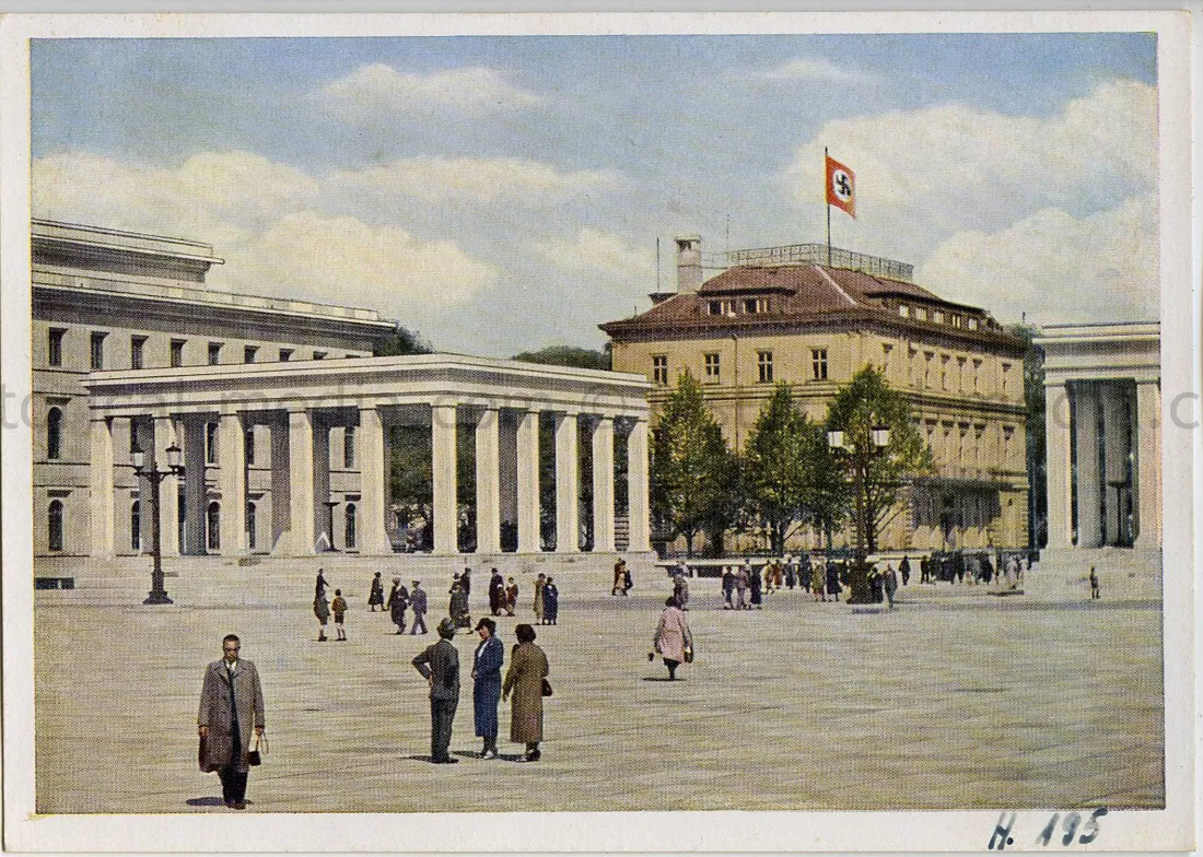 COLOR PROPAGANDA CARD - DER KÖNIGLICHE PLATZ IN MÜNCHEN