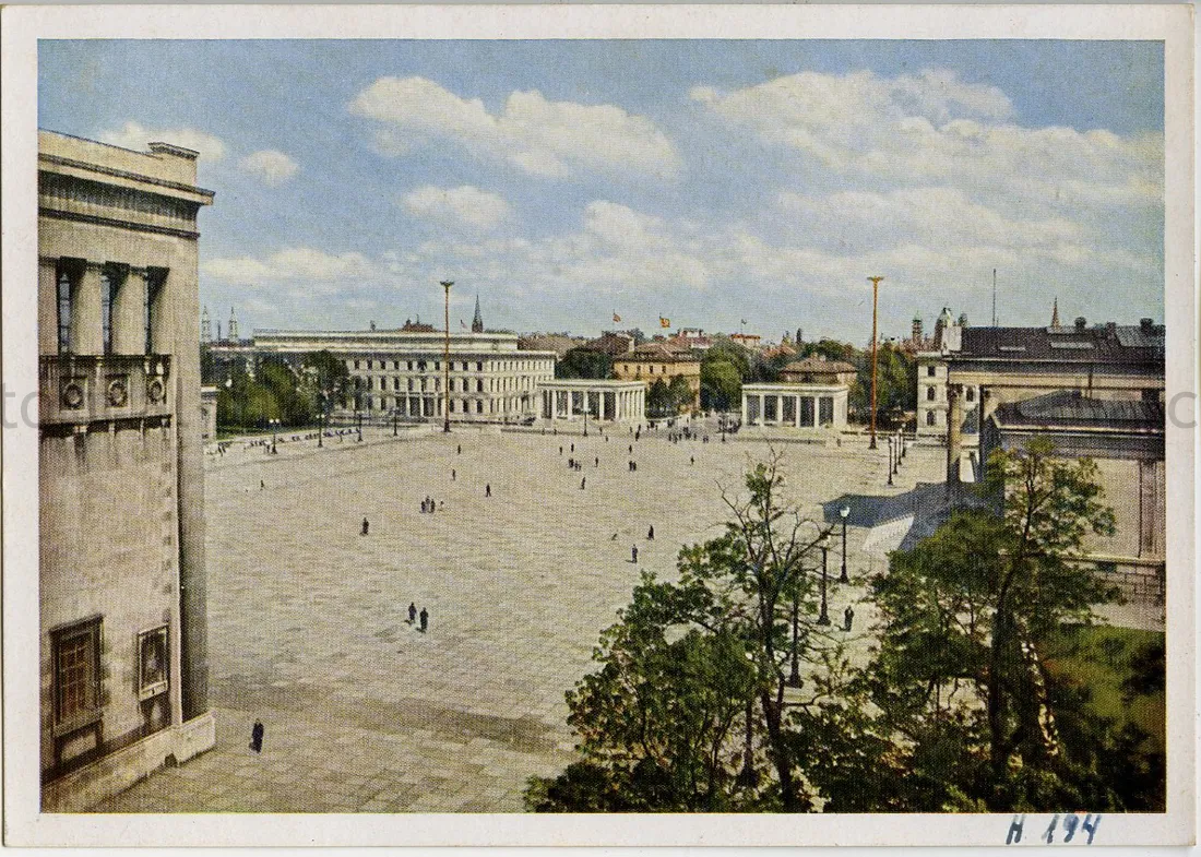 COLOR PROPAGANDA CARD - DER KÖNIGLICHE PLATZ IN MÜNCHEN