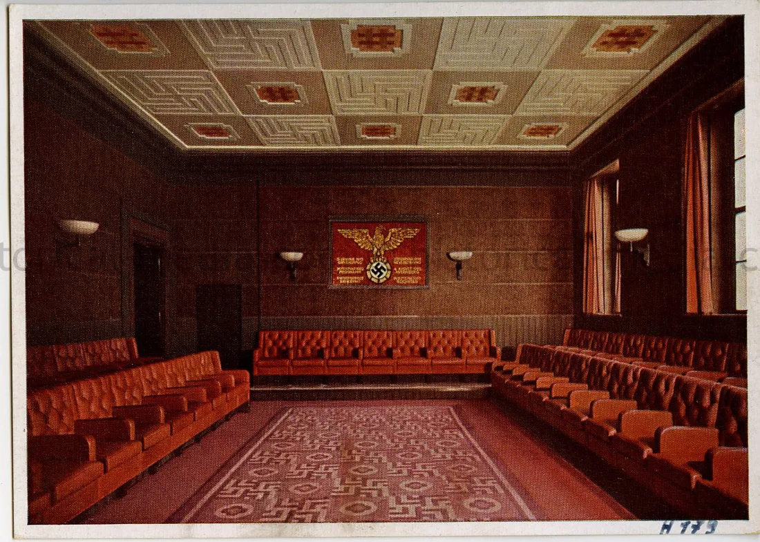 COLOR PROPAGANDA CARD - DAS BRAUNE HAUS - SENATOREN SAAL - SCARCE!