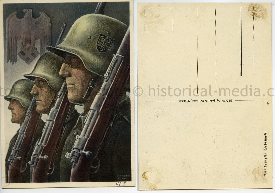 COLOR PROPAGANDA CARD - DIE DEUTSCHE WEHRMACHT - LANDSERS - SCARCE!