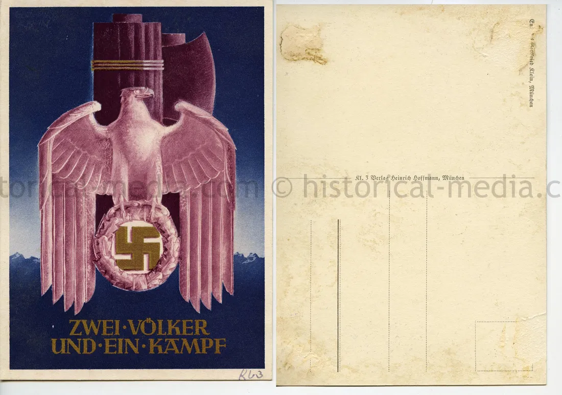 COLOR PROPAGANDA CARD - ZWEI VÖLKER UND EIN KAMPF