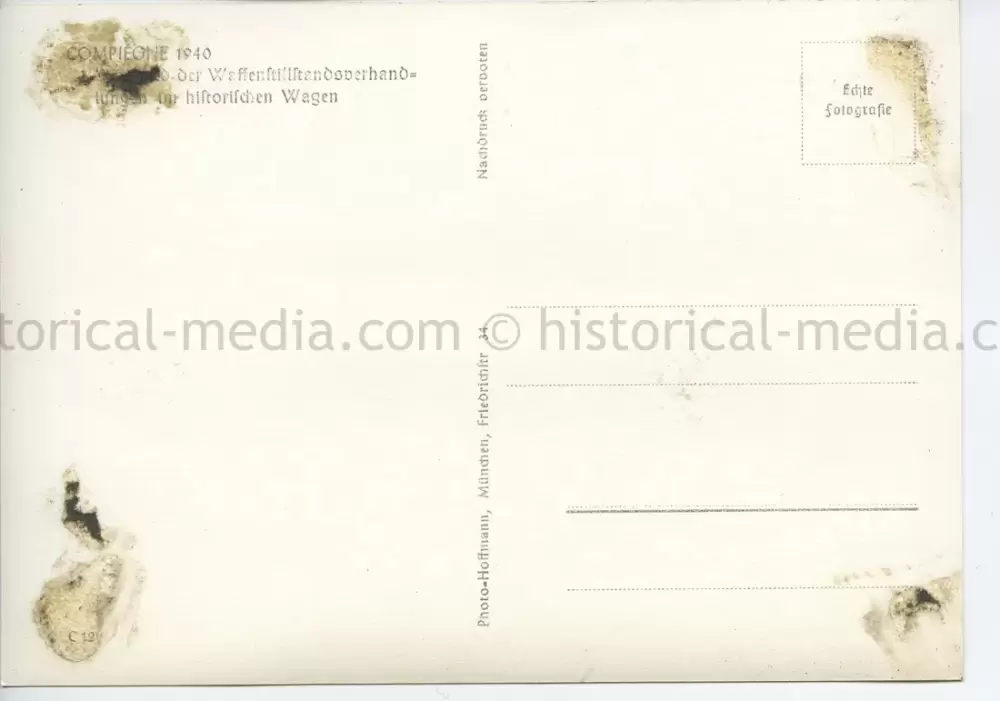 GERMAN POSTCARD PHOTO - ARMISTICE AT COMPIEGNE 1940