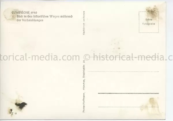 GERMAN POSTCARD PHOTO - ARMISTICE AT COMPIEGNE 1940