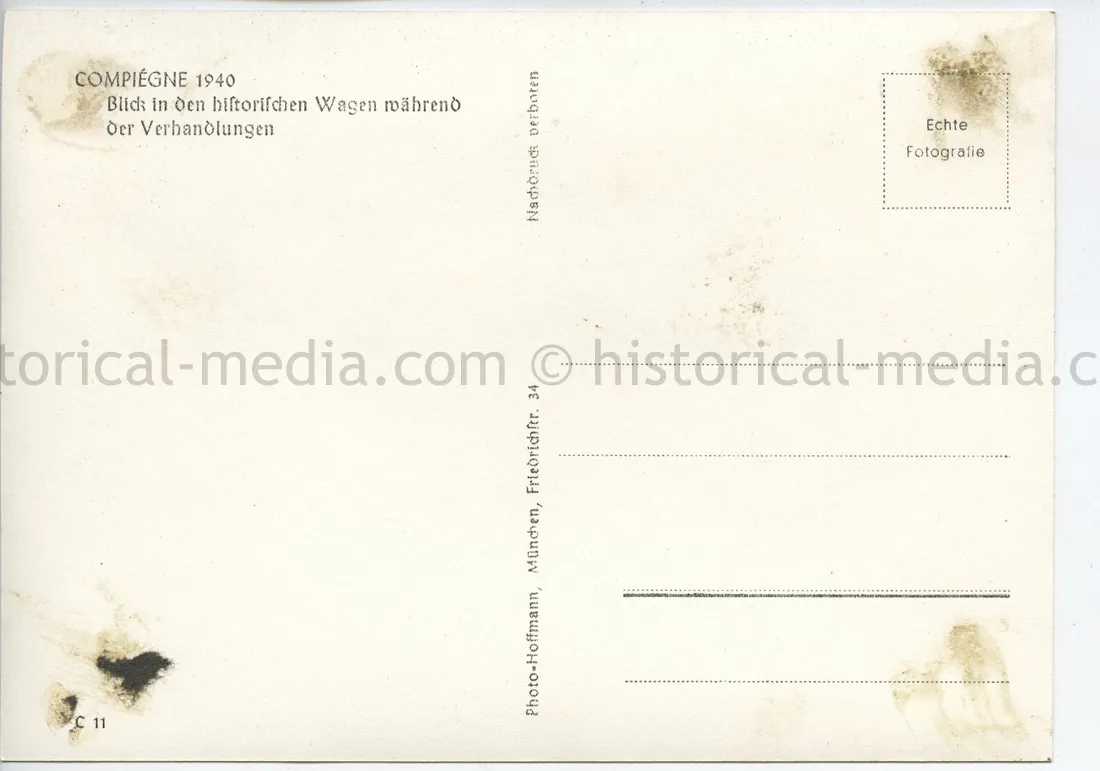 GERMAN POSTCARD PHOTO - ARMISTICE AT COMPIEGNE 1940