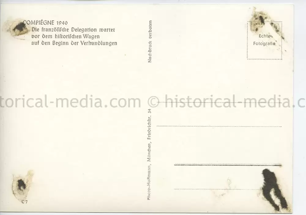 GERMAN POSTCARD PHOTO - ARMISTICE AT COMPIEGNE 1940