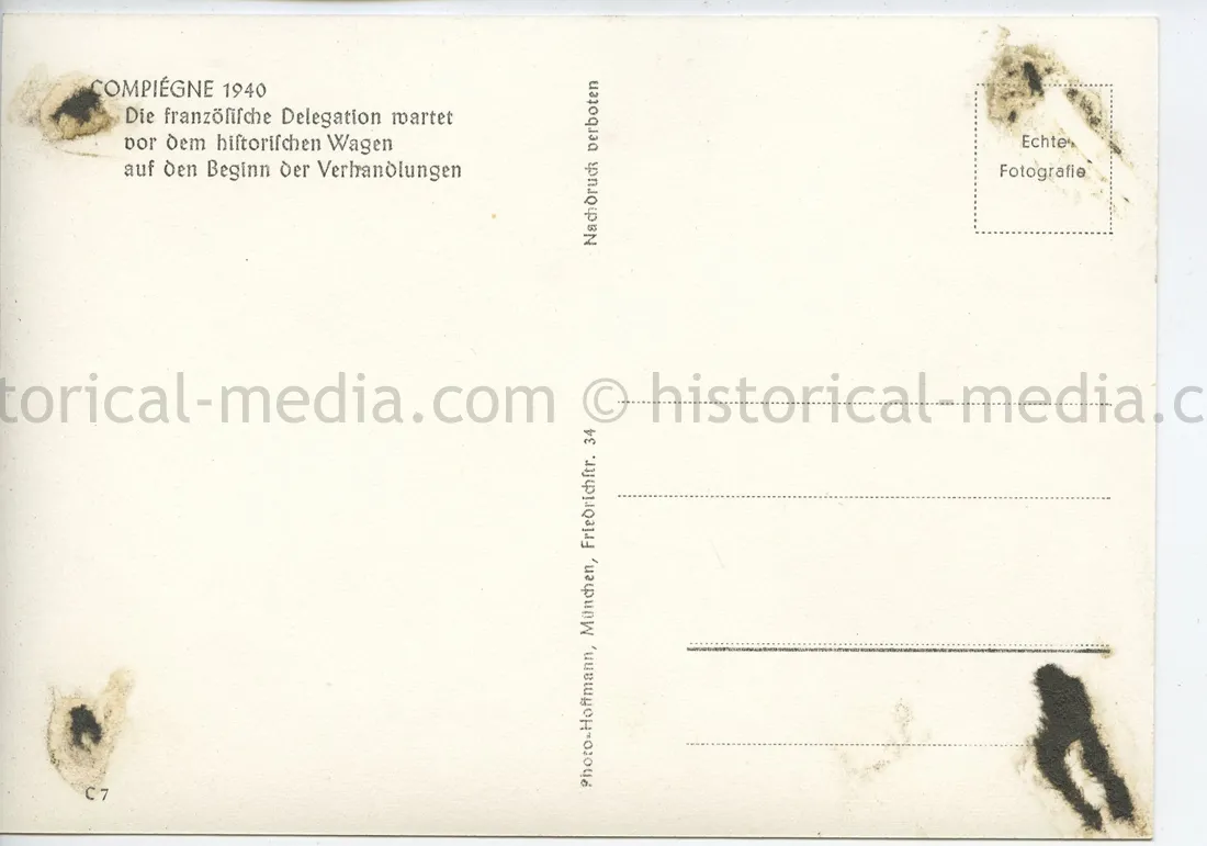 GERMAN POSTCARD PHOTO - ARMISTICE AT COMPIEGNE 1940