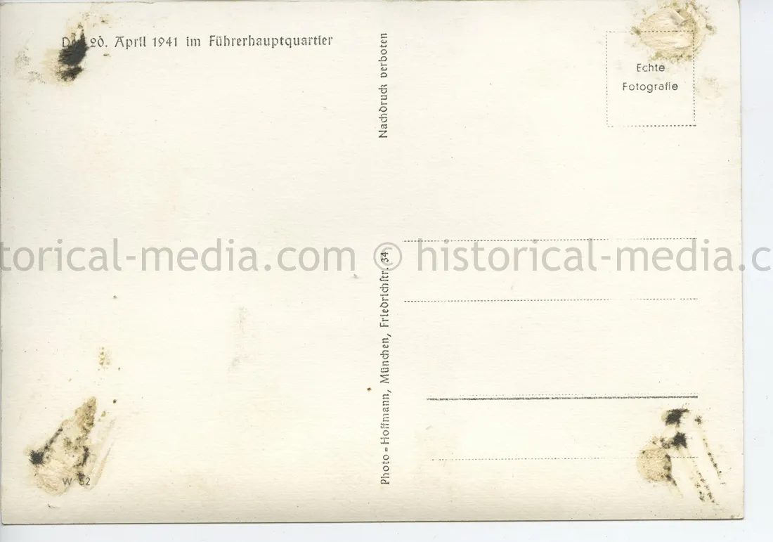 GERMAN POSTCARD PHOTO - HITLER - ARMISTICE AT COMPIEGNE 1940