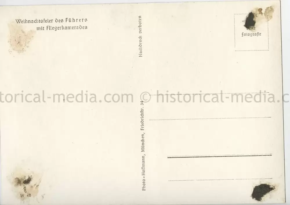 POSTCARD PHOTO - LUFTWAFFE CHRISTMAS WITH HITLER IN THE FIELD
