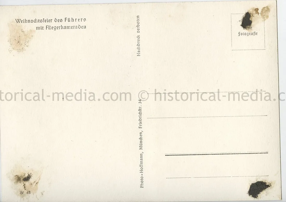 POSTCARD PHOTO - LUFTWAFFE CHRISTMAS WITH HITLER IN THE FIELD
