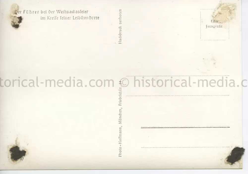 WAFFEN-SS POSTCARD PHOTO - HITLER & SEPP DIETRICH CHRISTMAS