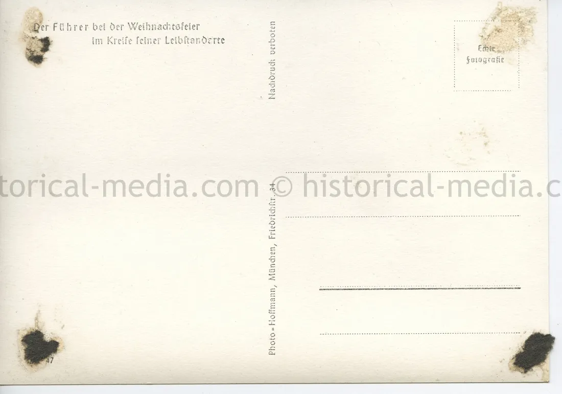 WAFFEN-SS POSTCARD PHOTO - HITLER & SEPP DIETRICH CHRISTMAS