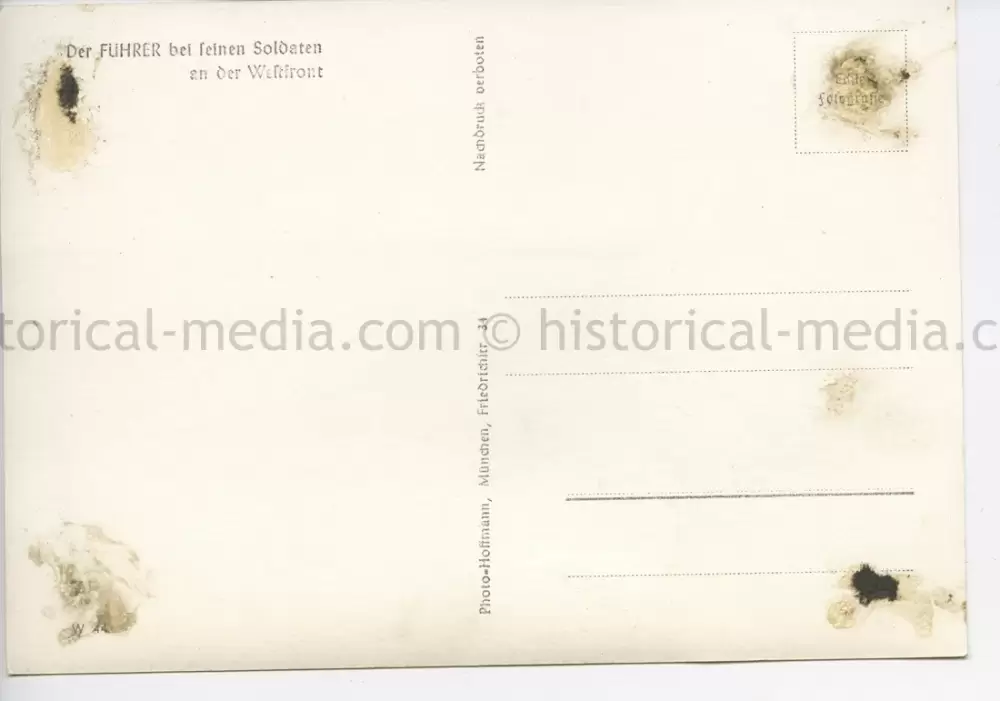 POSTCARD PHOTO - CHRISTMAS WITH HITLER IN THE FIELD