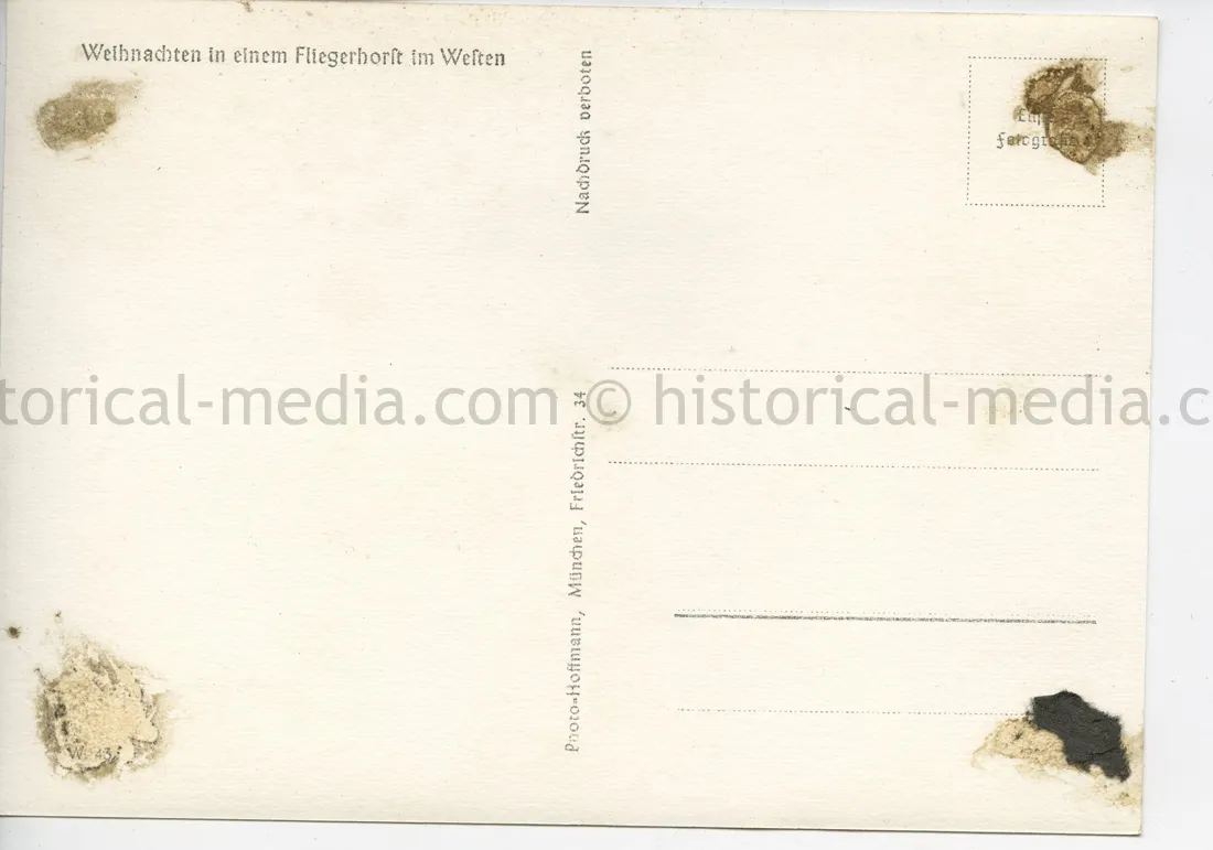 POSTCARD PHOTO - LUFTWAFFE CHRISTMAS WITH HITLER IN THE FIELD