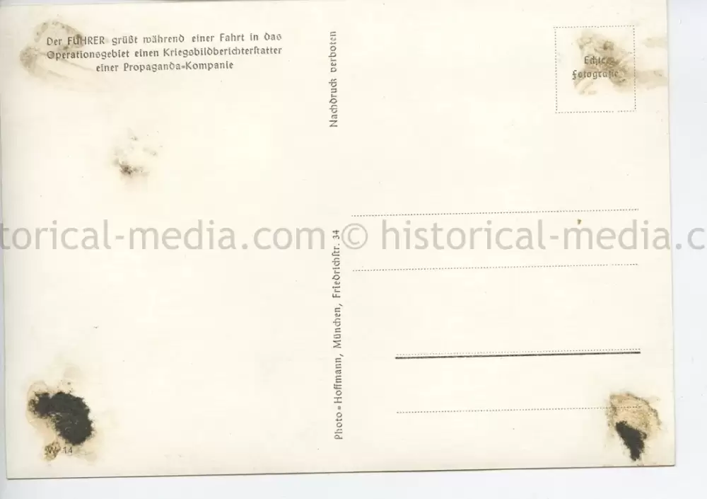 POSTCARD PHOTO - HITLER VISITS LUFTWAFFE UNIT IN THE FIELD