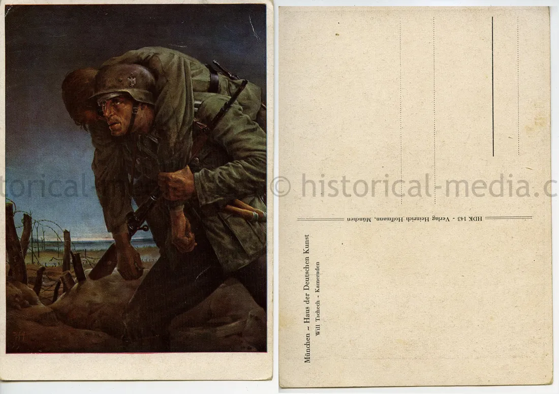 COLOR POSTCARD - HAUS DER DEUTSCHEN KUNST - WILL TSHECH - KAMERADEN