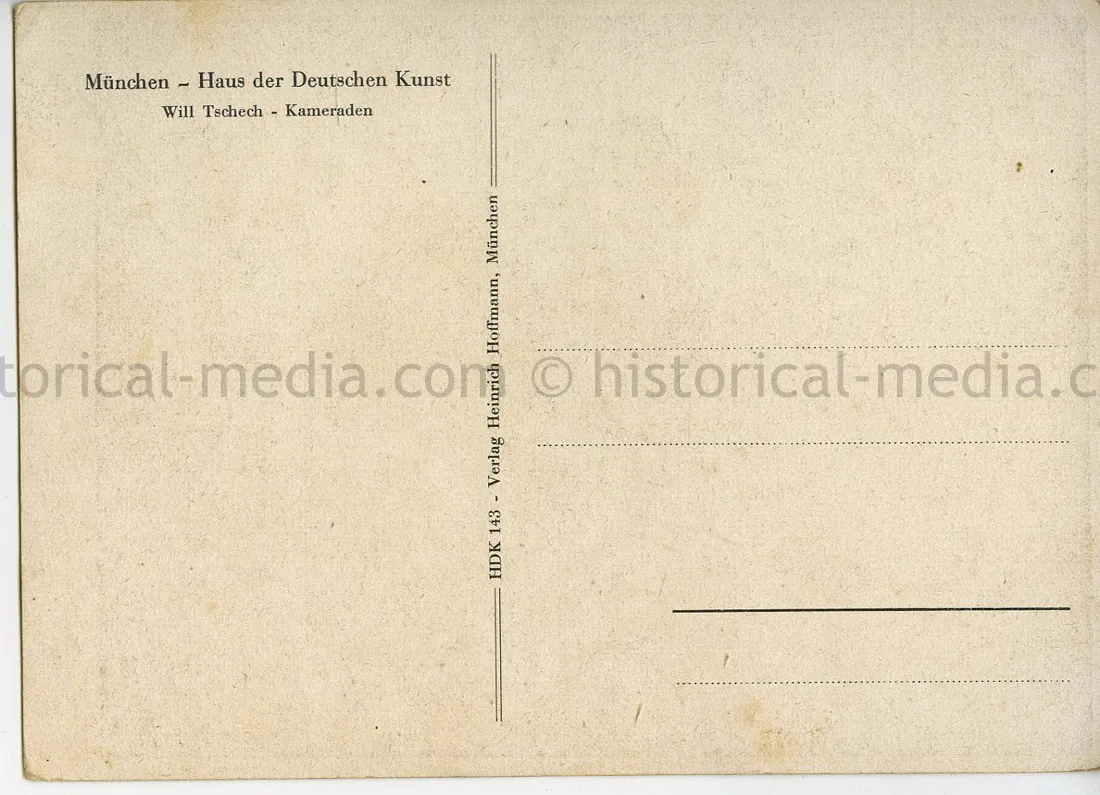 COLOR POSTCARD - HAUS DER DEUTSCHEN KUNST - WILL TSHECH - KAMERADEN