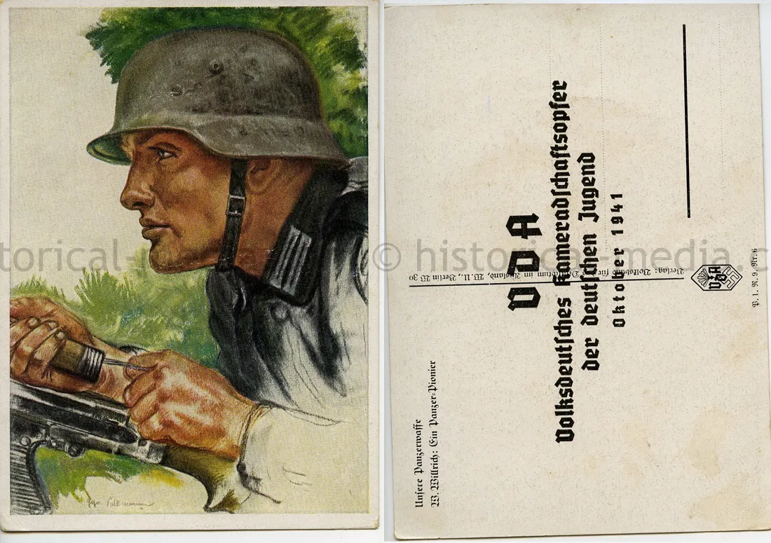 WILLRICH COLOR POSTCARD - UNSER PANZERWAFFE - EIN PANZER PIONIER
