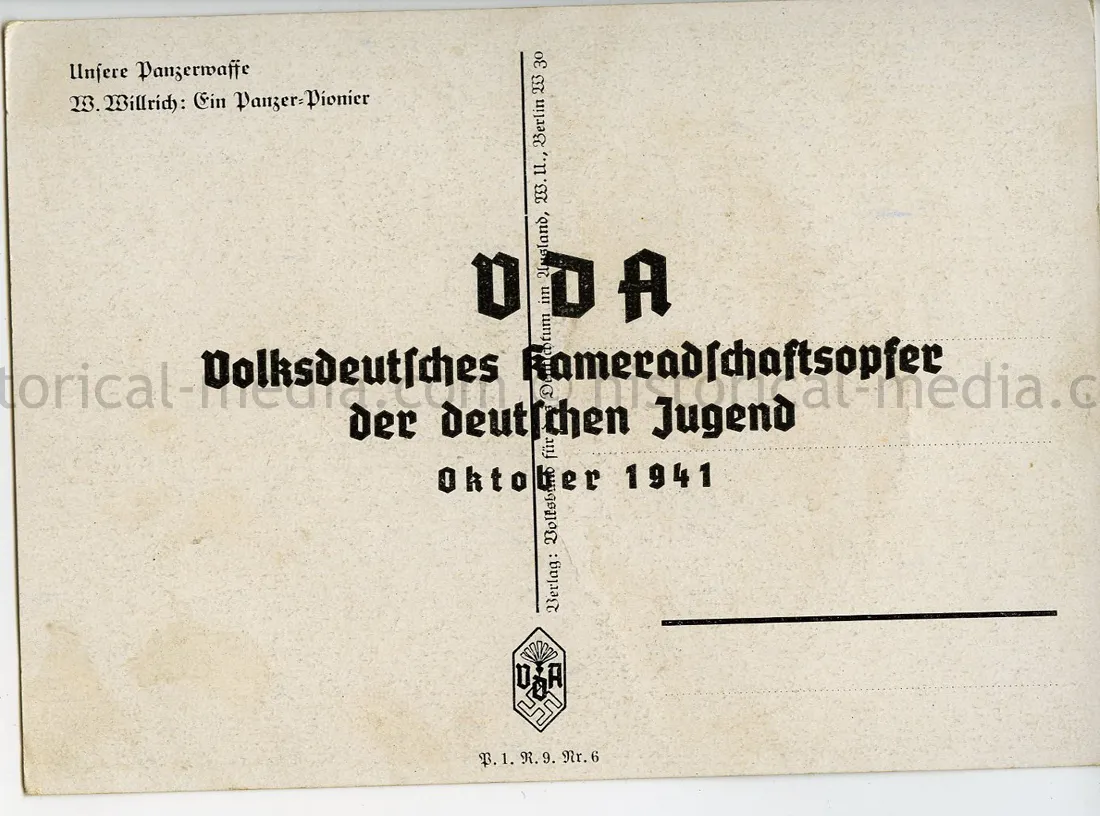 WILLRICH COLOR POSTCARD - UNSER PANZERWAFFE - EIN PANZER PIONIER