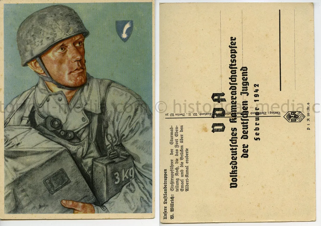 WILLRICH COLOR POSTCARD - FALLSCHIRMJAEGER - EBEN EMAEL - STURMABTEILUNG KOCH
