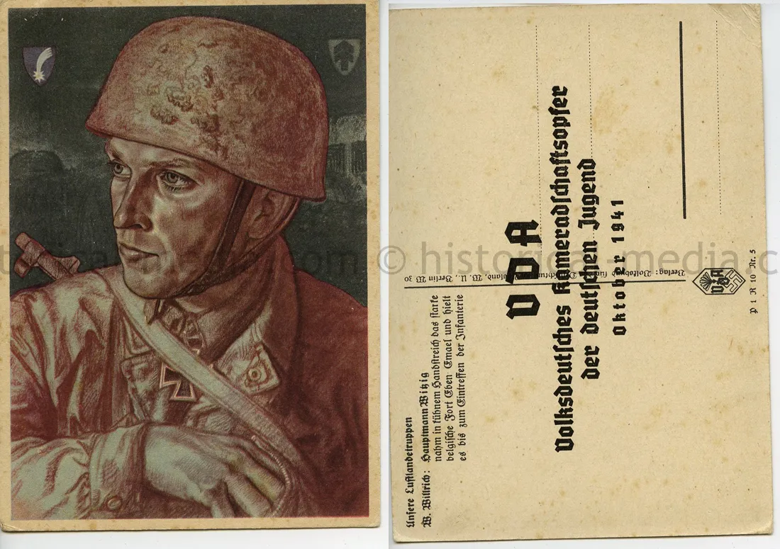 WILLRICH COLOR POSTCARD - FALLSCHIRMJAEGER - HAUPTMANN WITZIG