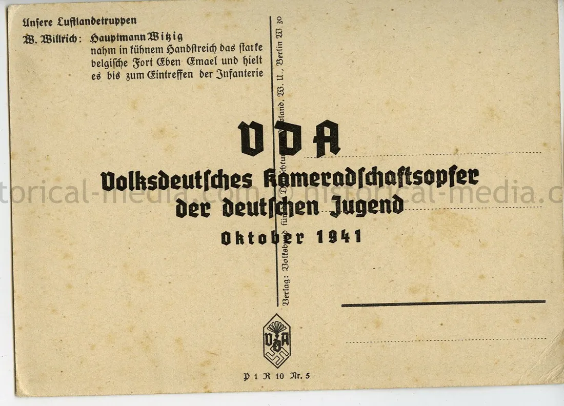 WILLRICH COLOR POSTCARD - FALLSCHIRMJAEGER - HAUPTMANN WITZIG