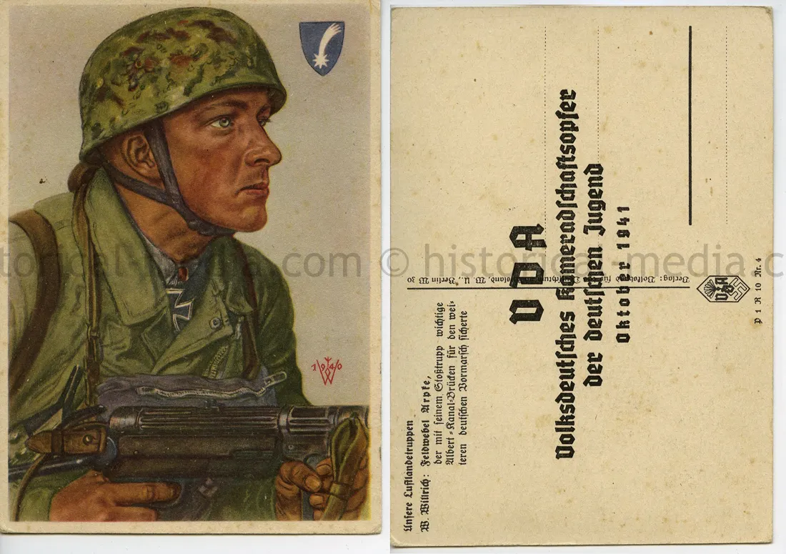 WILLRICH COLOR POSTCARD - FALLSCHIRMJAEGER - FELDWEBEL ARPKE