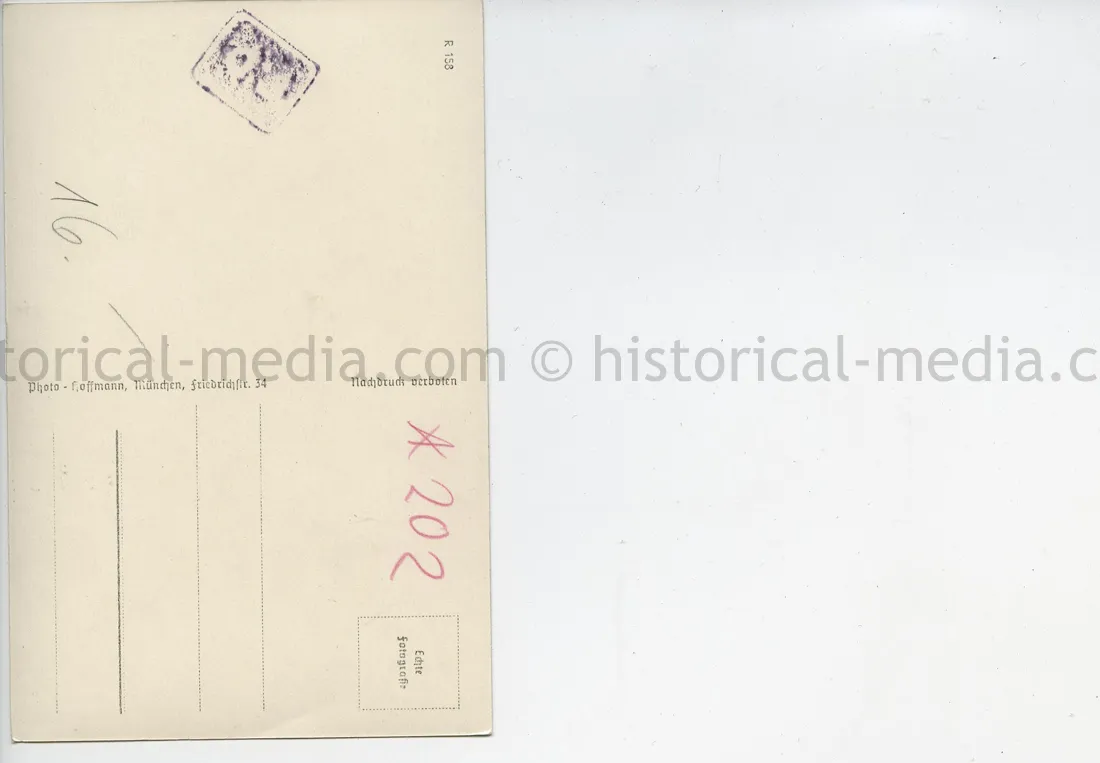 KNIGHTS CROSS WINNER POSTCARD PORTRAIT PHOTO - MAJOR FRIEDRICH HÖHNE - JÄGER-REGIMENT 204 