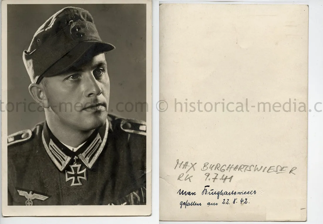 ORIGINAL KNIGHTS CROSS WINNER PORTRAIT PHOTO - MAX BURGHARTSWIESER - GJR 100