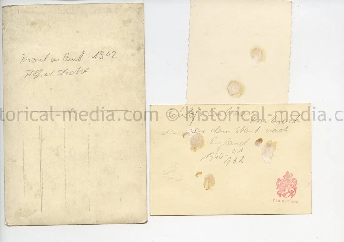 STUDIO PORTRAITS OF A PILOT & GERMAN CROSS IN GOLD WINNER - ALFRED STICHT - KG 53