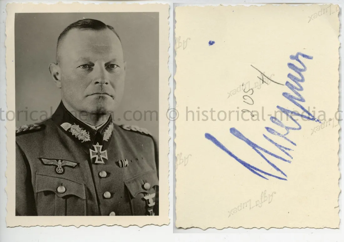 STUDIO PORTRAIT PHOTO - GENERAL & KNIGHTS CROSS WINNER - ERICH HOEPNER