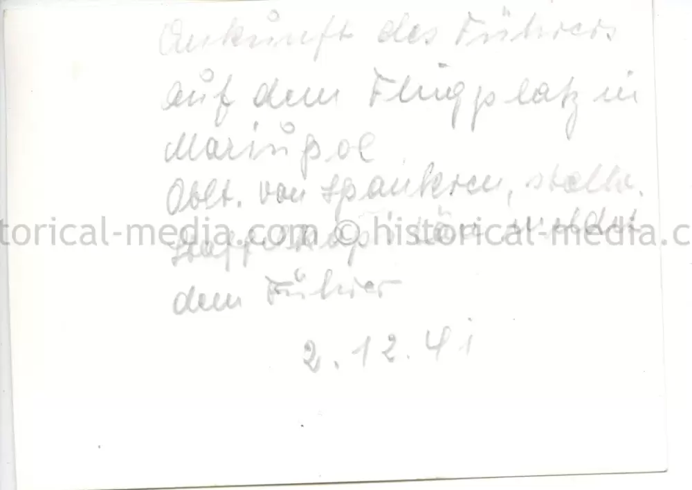 ORIGINAL PRIVATE PHOTO OF HITLER CONFERRING WITH VON KLEIST - DECEMBER 3, 1941