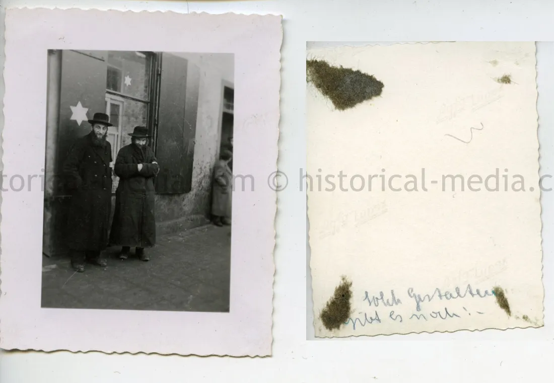 PHOTO OF JEWS TAKEN BY GERMAN SOLDIER - STARS OF DAVID DISPLAYED