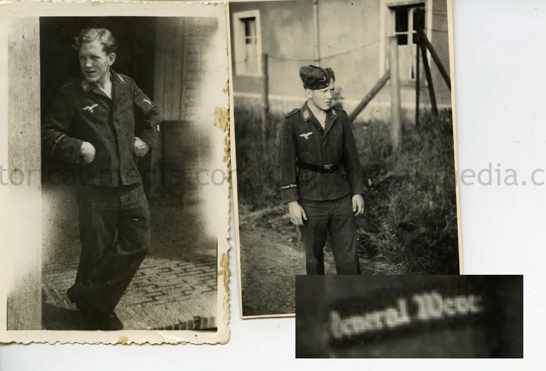 2x PHOTOS OF LUFTWAFFE TROOP WEARING GENERAL WEAVER CUFFTITLE