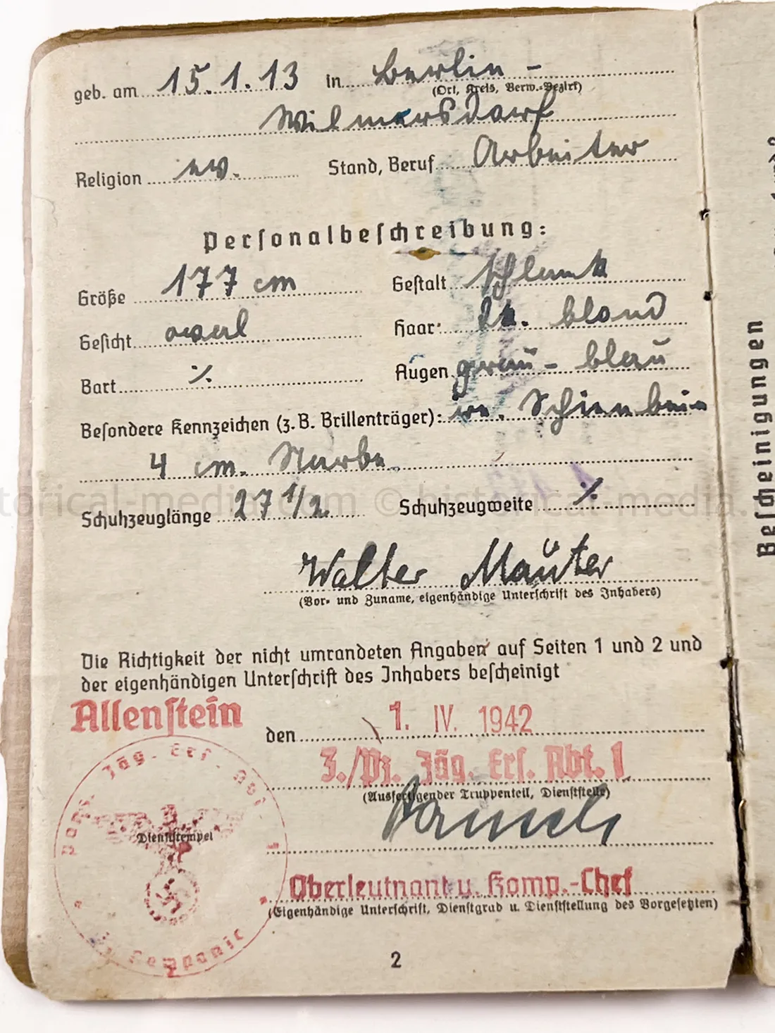 SOLDBUCH - HEERES PANZER JAEGER ABTEILUNG (Sf.) 731 - JAGDPANZER 38 HETZER - KURLAND