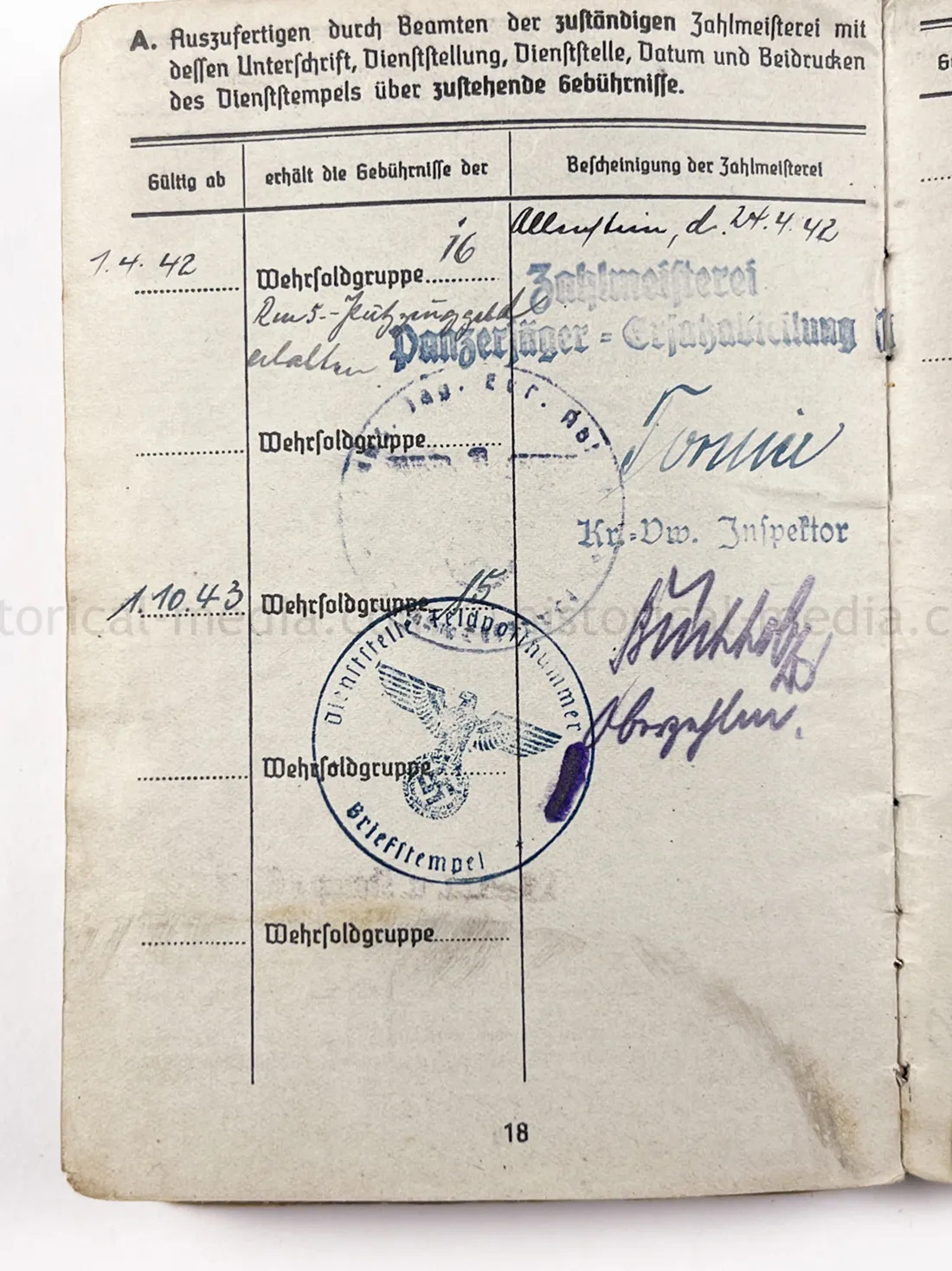 SOLDBUCH - HEERES PANZER JAEGER ABTEILUNG (Sf.) 731 - JAGDPANZER 38 HETZER - KURLAND