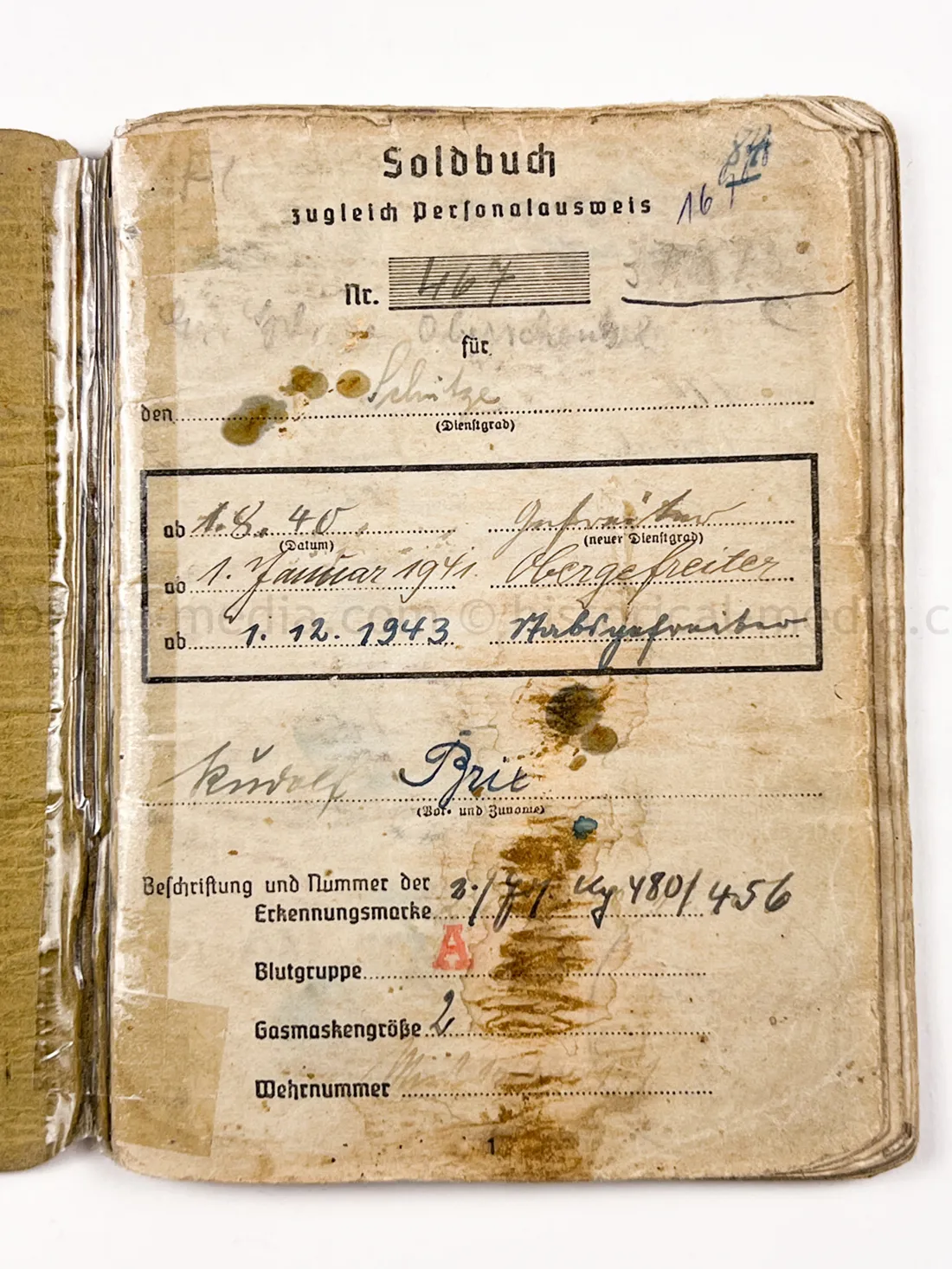 SOLDBUCH - GRENADIER REGIMENT 289 - 98 INFANTERIE DIVISION - NAHKAMPFSPANGE - KUBAN, ITALY