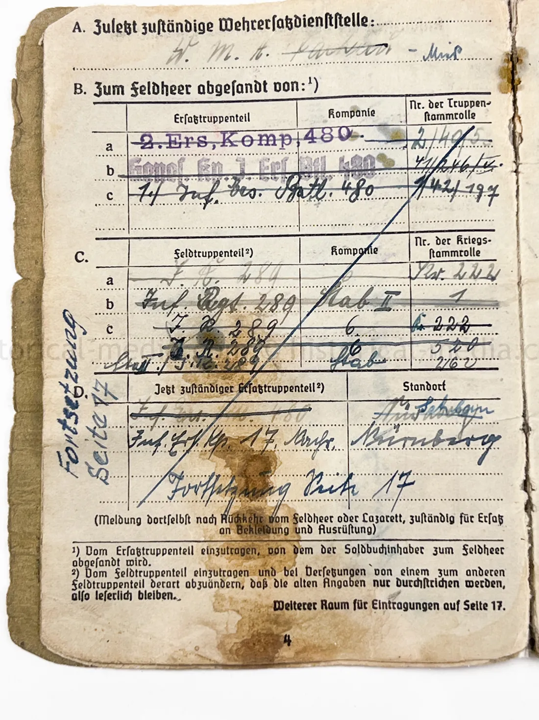 SOLDBUCH - GRENADIER REGIMENT 289 - 98 INFANTERIE DIVISION - NAHKAMPFSPANGE - KUBAN, ITALY