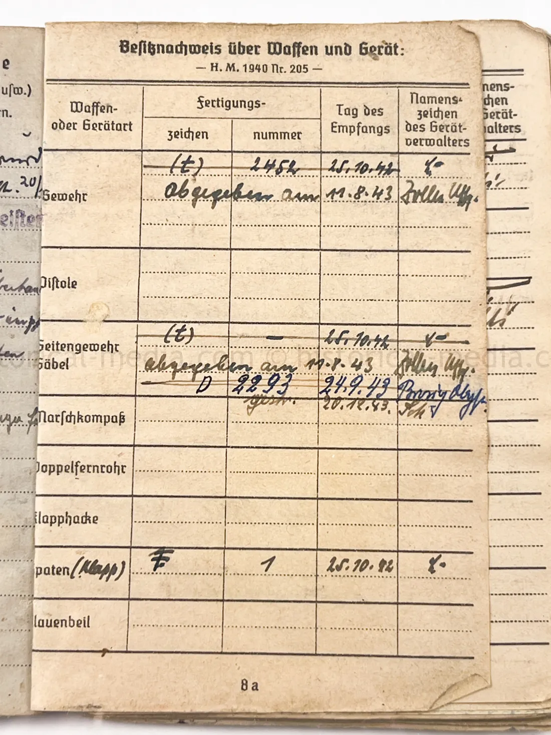 SOLDBUCH - GRENADIER REGIMENT 289 - 98 INFANTERIE DIVISION - NAHKAMPFSPANGE - KUBAN, ITALY