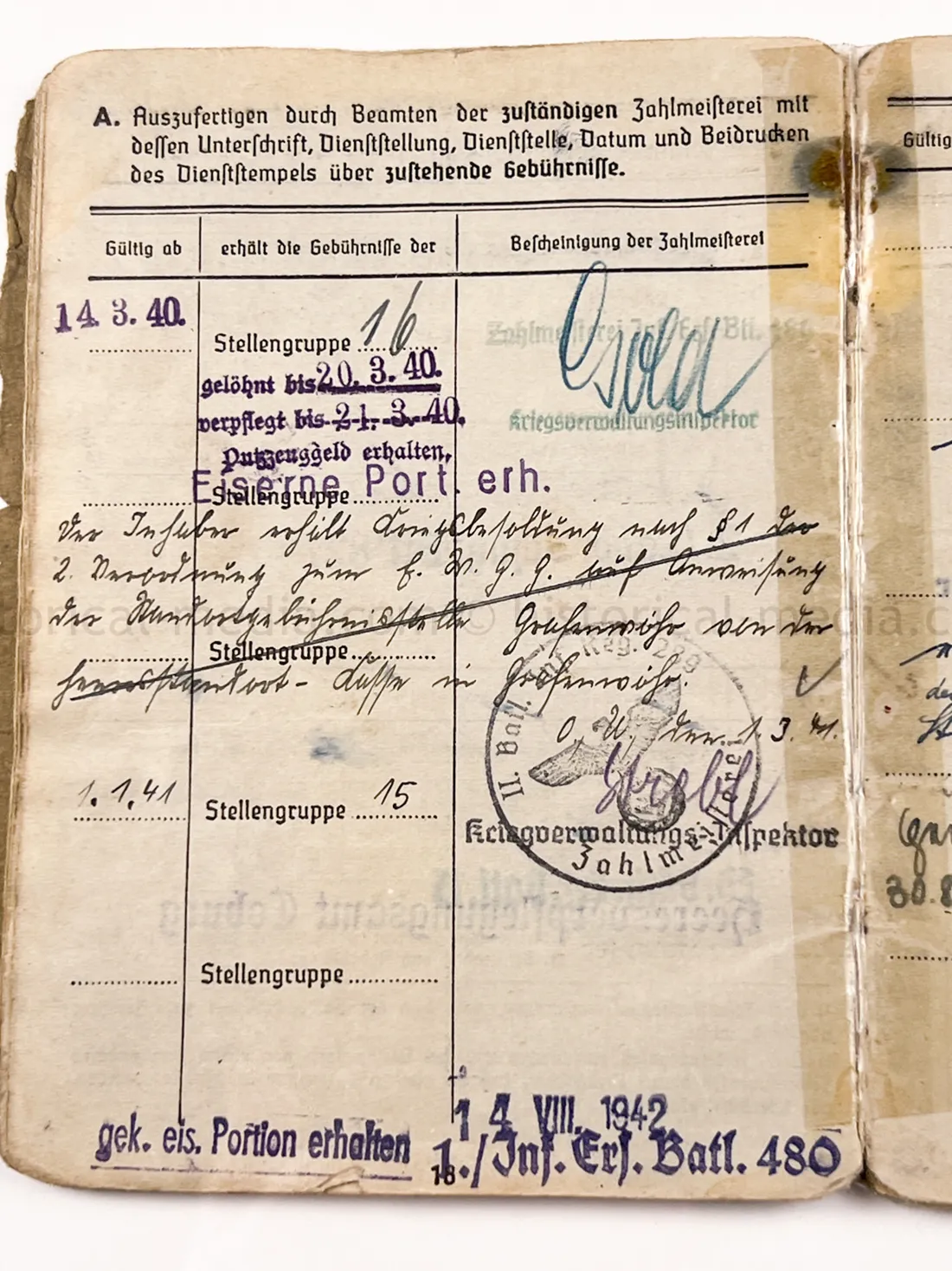 SOLDBUCH - GRENADIER REGIMENT 289 - 98 INFANTERIE DIVISION - NAHKAMPFSPANGE - KUBAN, ITALY
