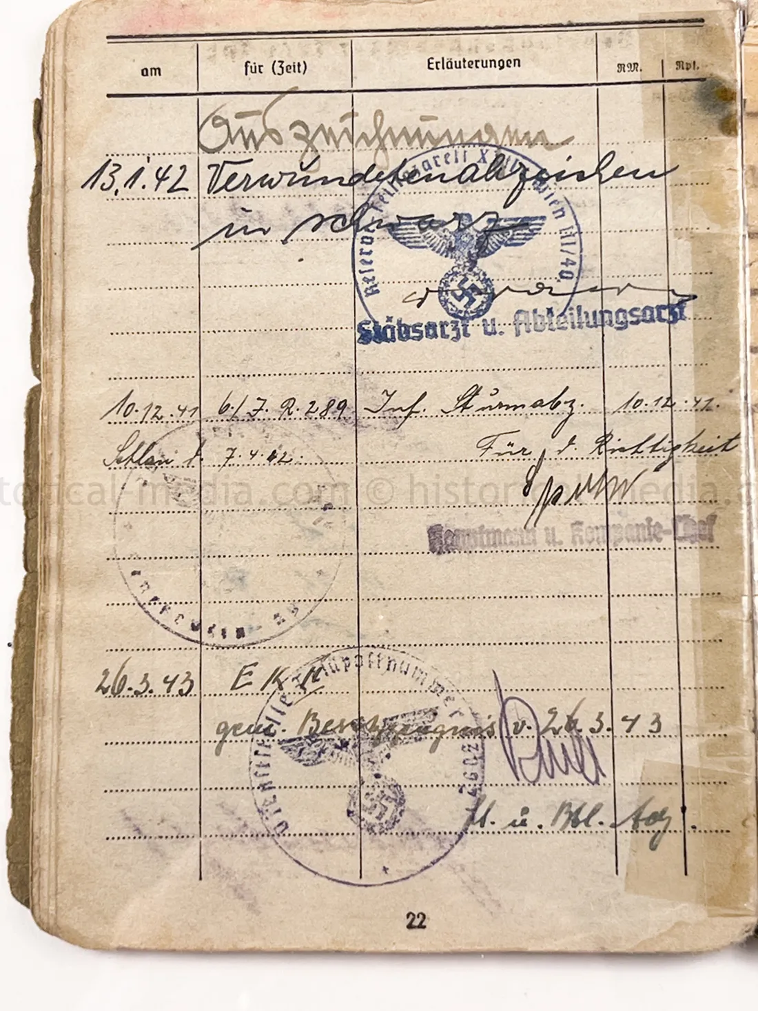 SOLDBUCH - GRENADIER REGIMENT 289 - 98 INFANTERIE DIVISION - NAHKAMPFSPANGE - KUBAN, ITALY
