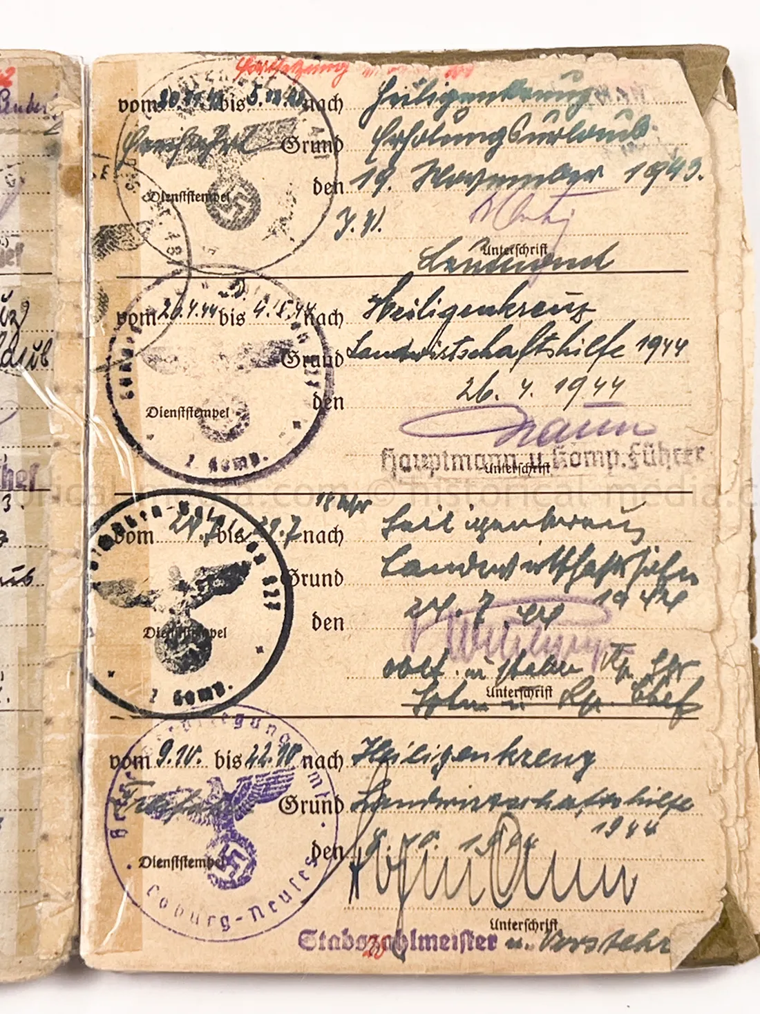 SOLDBUCH - GRENADIER REGIMENT 289 - 98 INFANTERIE DIVISION - NAHKAMPFSPANGE - KUBAN, ITALY