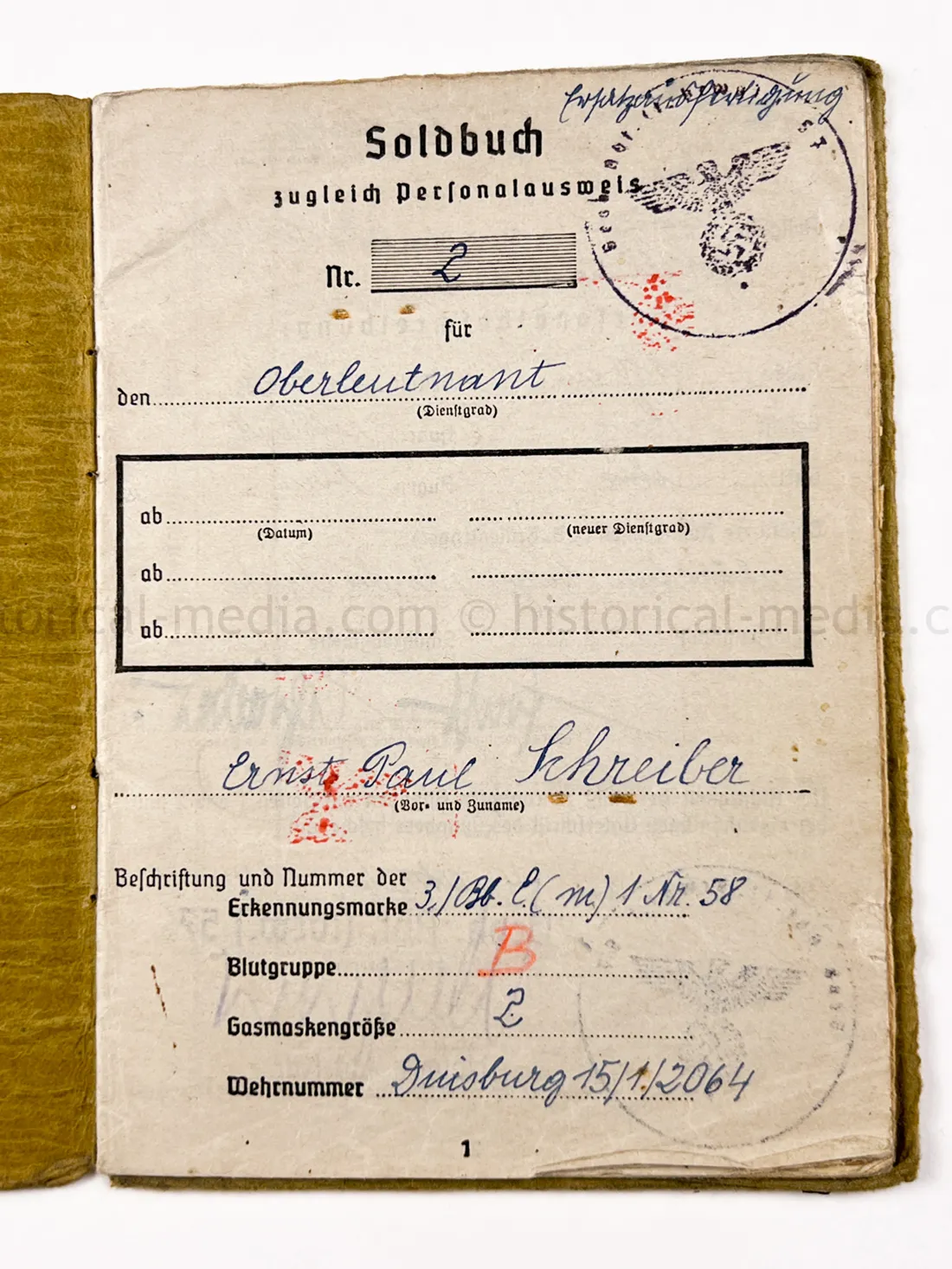SOLDBUCH - BEOBACHTUNGS ABTEILUNG (TBEW.) 57 - VISTULA, MEISSEN