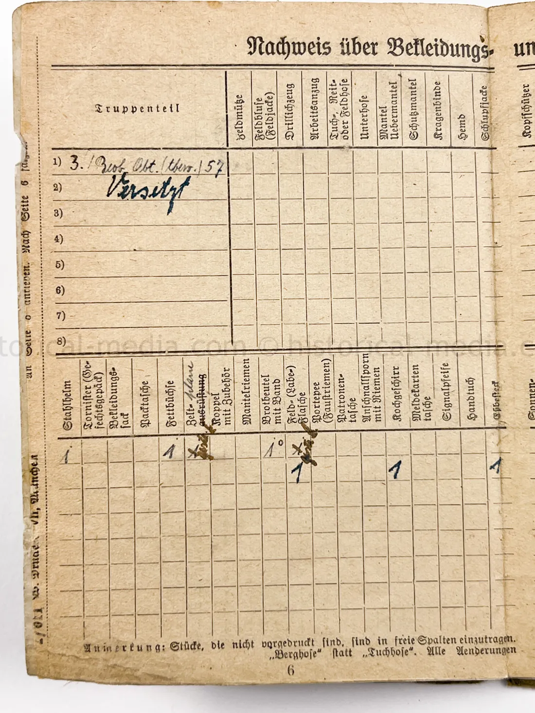 SOLDBUCH - BEOBACHTUNGS ABTEILUNG (TBEW.) 57 - VISTULA, MEISSEN