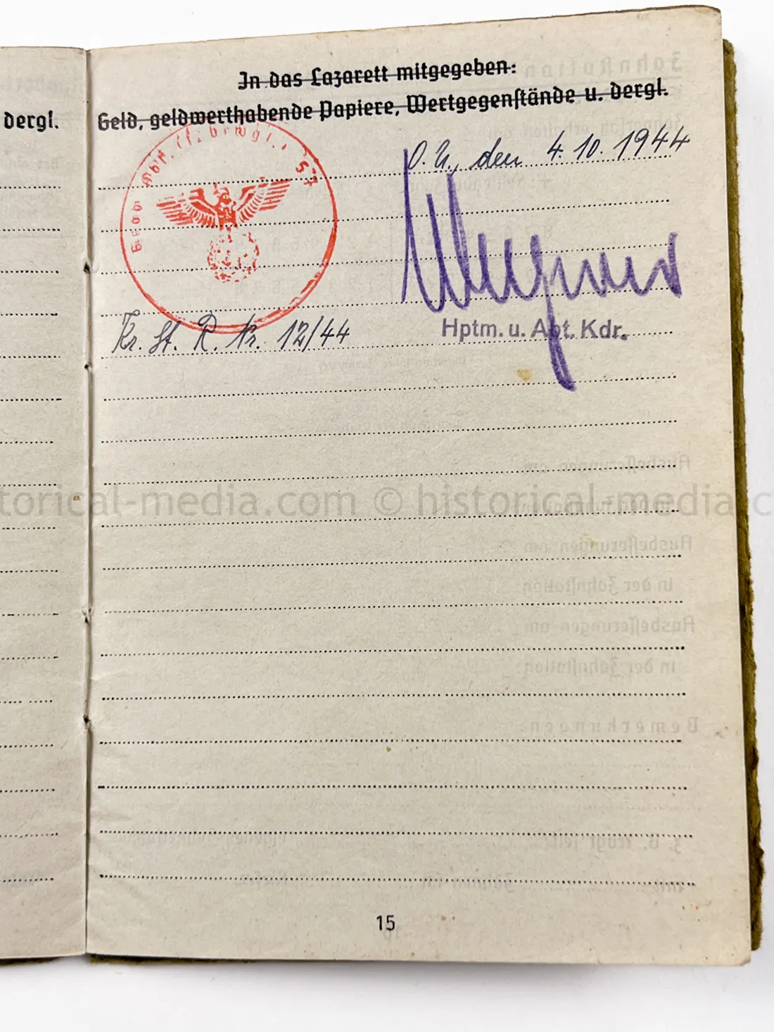 SOLDBUCH - BEOBACHTUNGS ABTEILUNG (TBEW.) 57 - VISTULA, MEISSEN